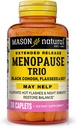 Mason Natural Menopause Trio: Black Cohosh, Ľanové semeno, & Soy (Extended Release) - May Alleviate Hot Flash & Night Sweats*, podporuje zdravý Hormone Balance*, 30 Caplets