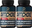 Artičoky Extract Kapsule 6650mg 4-Month Supply - Support Digestion, Immune Health & Body Balance - Combined 9 Herbs Papaya, Apple Pectin, Ginger & More - Non-GMO 2 Balíčky 60 Kapsule