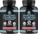 Angry Doplnky Garcinia Cambogia s probiotikami, Gut Health Multivitamín w. Vitamíny A, C, D, E, K, B2, Zinok, selén, meď, Chróm + bylinné zmes kapsule (2- fľaše, 120ct celkom)