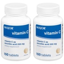 MAJOR vitamín C 250 mg tablety kyseliny askorbovej, 100 CT - balenie po 2