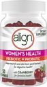 Zarovnajte dámske prebiotické probiotické doplnky Gumies, Cranberry 50 Ct