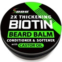 Biotín Brada Balzam pre mužov - 2X Hrúbka pre brada a fúzy - Organické Mustache Wax s olejom Castor & Meadow pena 