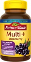 Nature Made Multi + Elderberry Capsules, Multivitamin for Women and Men Daily Immune Support, Women, One Per Day Womens Vitamins, 60 Count, Brown, Pack of 1, (HL000220)