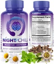 Night Chill Sleep Supplement 60 Kapsule - Pohodlný spánok Podpora s DHH-B z Magnolia Bark a L-Teanine Supplement - Stres Pokojná podpora - Spiace pilulky pre dospelých podľa MaxLife Naturals