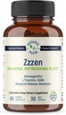 Zzzen, relaxačný osviežujúci spánok, zmierňuje stres a zlepšuje náladu, L-Theanine, Ashwagandha, GABA, Melatonín s botanickým mixom, nonGMO, spánková pomoc a doplnok pre dospelých, 60 Caps