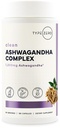 Typ Zero KSM-66 Ashwagandha Root Extract 1,200mg, 60 Serviv - Vysoká potencia 5% Withanolides - s Turmeric, Rhodiola Rosea a BioPerin Black Pepper Extract - 180 Veggie Caps