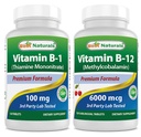 Najlepšie prírodné vitamín B1 ako tiamín mononitrát 100 mg & vitamín B12 6000 μg