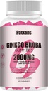 1 balenie 2000mg Ginkgo Biloba Gummy - Ginkgo Biloba Doplnky pre podporu zdravia mozgu, zlepšenie nálady a zaostrenie, energia, dospelý, jahodová chuť, 60 gróf