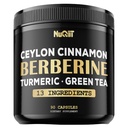 Berberine Supplement. Pridané kurkumín, zelený čaj a ďalšie - Podpora Zdravie srdca, Manažment a imunitný systém - 90 Kapsule od 3 mesiace