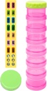 7 Denné pilulky Organizátor prípad Stackable týždenné doplnky vitamíny pilulky držiak dispenzér extra veľké priesvitné ružové s etiketou a 2 ďalšie lids