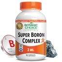 Botanický výber Super bórový komplex (3 mg) - Podporuje zdravie kostí a prostaty prostredníctvom metabolizmu vápnika a horčíka - 3 Formy bóru pre mužov a ženy (90 Kapsule)