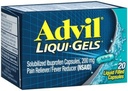 Advil Liqui-Gels 20s Veľkosť 20s Advil Ibuprofen bolesť Relief Tekutina Plnené kapsuly 20ct