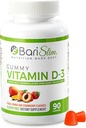 BariSlim Bariatric Vitamín D-3 Gummy - Špeciálne formulované Gumový vitamín pre pacientov po chudnutie Chirurgický zákrok - Ľahké strava a veľké ochutnávky ovocné príchute 90