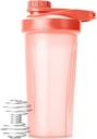 Mr. Pen- Shaker fľaša pre proteínové zmesi, 28 oz, Koralové ružové s twist viečkom a Whisk loptu, mixer pohár pre Shakes