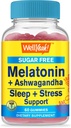 WellYeah Melatonin (2 mg) s Ashwagandha (850mg) Sugar Free Gummies - Spánok a stres pomoc doplnok - s harmančeka, citrónového balmu, levandule, a Valeriána - Natural Sourced Flavor - 60 Počet
