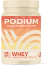 Podium Nutrition Srvátka Protein prášok, Vanilková zmrzlina, 22g Protein per Serving with Digestive Enzymes, Whey Protein Isolate & Concentration, Gluten Free, Low Carb, Low Cugar & Soy Free, 15 Servings