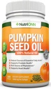 Pumpkin Seed Oil - 1000MG - 180 Softgels - Cold-Pressed Natural Pumpkin Seed Oil - prírodný zdroj esenciálnych mastných kyselín - Skvelé pre rast vlasov, prostaty zdravie a GI Tract