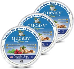 Tri lollies Queasy kvapky - Relief from Nausea & Travel Choose - Relies a Suché ústa a upokojuje Žalúdok - prírodné zložky - 4 príchute - 21ct (Stock of 3)