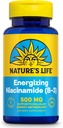 Nature's Life Energizing Niacinamide 500mg - No Flush Vitamin B 3 Niacin Supplement - Nerve Function, Metabolism and Healthy Energy Support - 60-Day Guarantee, Lab Verified, 100 Servings, 100 Tablets