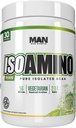 MAN Sports ISO Amino Pure Isolated BCAA Powder 270 Grams - Mountain Mist - Vegetariánska formula 2:1:1 pomer - prírodné zložky - žiadne výplne, žiadne umelé farby - Lean Muscle Building Supplement