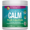 Prírodná vitalita KALM horčík doplnok nápoj Mix Plus vápnik, Anti-stres nápoj Mix prášok, s vápnikom, Vegetarián a non-GMO, malinová citrón, 8 oz