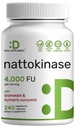 Nattokináza Supplement 4,000 FU Per Serving, 240 Veggie Capsules 