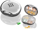 Travel Pill Organizátor, Portable Pill Box, Moisture Proof Pill Prípad, Denné malé pilulky Kontajner držať vitamíny Rybí olej, pre vrecko alebo Purse Pill Box Dekoratívne Kovová medicína Organizátor
