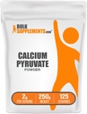 BulkSupplementments.com Pyruvát vápenatý prášok - vápnik doplnok, pyruvát doplnok - Neochutené a bez lepidla, 2g naserving, 250g (8,8 oz) (Back of 1)