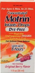 Motrin Pain Reliever/Fever Reducting Infants' Drops Concentrated Dye-Free Berry Flavor (Pack of 2) by Motrin