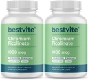 BESTVITE chromium pikolinát 1000mcg (480 Vegetariánske kapsuly) (240 x 2) - žiadne stearáty - bez dikalciumfosfátu - Vegan - bez lepidla - non-GMO