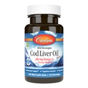 Carlson - Cod Liver Oil Minis, 280 mg Omega-3s + Vitamíny A a D3, podpora srdca a kognitívna funkcia, zdravie zraku, 100 mini softgelov