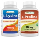 Najlepšie prírodné L-lyzín 1000 mg & L-prolín 500 mg