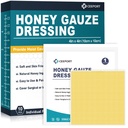 Honey Gauze Wound Dressing, 4" x 4" Manuka Honey Wound Care, Medové rany Medovej triedy pre starostlivosť o rany, med Patch pre rýchlejšie vyliečenie z popálenín, Abrazions, rezy a scalds (Pack of 10)