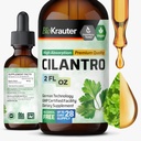 BIO KRAUTER Cilantro Supplement - Bohatý zdroj antioxidantov - Prírodné čistenie a detox Cilantro Tincture - Vegan, bezalkoholové kvapky 2 Fl. Oz.