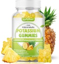 softbear Chlorid draselný Gummies 1200mg, bezcukrová draselná Gumies pre dospelých Podpora Noha Crumps Vysoká potencia Chlorid draselný Supplement, Ananásová príchuť 60 Počet
