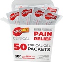 Stopain Relief bolesti Klinické gélové pakety, USA Made, Max Strength Fast Acting with MSM, Glucosamine, Menthol for Artritída, Dolné Sciasias, Koleno, Neck HSA FSA Topical Analgické produkty, 50 Balenie