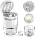 White-1 pilulky splitter a Cutter, kefky tablety, vitamíny, nerezová oceľ čepeľ, odnímateľný pohár nápojov
