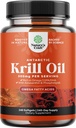 Antarktída Krill Oil 500mg Softgels - Omega 3 Krill Oil Supplement with EPA DHA & Astaxantin for Brain Joint & Heart - 3. Party Lab testovaný bez lepidla GMO alebo rybacie dochuť (Do 8 mesiacov dodávky)