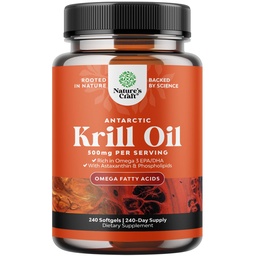 Antarktída Krill Oil 500mg Softgels - Omega 3 Krill Oil Supplement with EPA DHA & Astaxantin for Brain Joint & Heart - 3. Party Lab testovaný bez lepidla GMO alebo rybacie dochuť (Do 8 mesiacov dodávky)