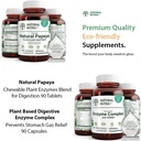 Natural Nutra Papaya Chewable Plant Enzymes Blend for Digestion 90 Žuvacie Vegan Tablety a Rastlinné založené Digestive Enzyme Complex s bylinkami 90 Vegan Kapsule od Digestion, Prevents Žalúdok.