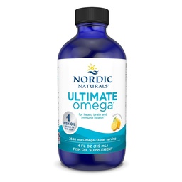 Nordic Naturals Ultimate Omega Liquid, Citrónová aróma - 4 oz - 2840 mg Omega-3 - High-Potency Fish Oil Supplement with EPA & DHA - Podporuje zdravie mozgu a srdca - non-GMO - 24 Servisov