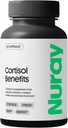 Nuray Cortisol Výhody doplnok - Adrenal Support with Rhodiola Rosea Supplement, Ashwaghanda - Gluten-free, Vegetarián, Podporuje energiu - 60 Kapsule