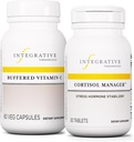 Integratívne terapie Bundle s Cortisol Manager, 30 tabliet - Pufrované vitamín C kapsule 1000 mg, 60 Vegan Kapsule - Stress Supplement with Ashwagandha* - Immune Supplement with Antioxidants