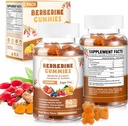 120 gróf Berberine extrakt Gummies 2000mg Natural Organic Berberine Extract HCI Supplement with Ceylon škorica Turmerica for Women Muži Podpora Tráviace imunitný systém Metabolizmus zmiešané Berry chuť
