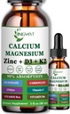 Vápnik Magnézium Zinok Tekuté kvapky, Tekutý Magnézium Glycinát 500mg Vápnik 1000mg s vitamínom D3,K2,B6,B12,Coq10 pre kostnú silu, svalová funkcia,6X silnejšie ako Gummies kapsuly