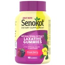 Senokot Dietary Supplement Laxative Gummies, Natural Senna Extract, Gentle, Prenocovanie Relief from Occasional Combace, Mixed Berry Flavor, 90 Count