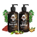 Perfecto Beard Wash & Beard Conditioner Set s argánskymi a jojobovými olejmi - Posilňuje a zjemňuje - Prírodná vôňa santalového dreva