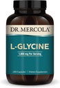 Dr. Mercola L-Glycine - Aids Production of Glutatión & Collagen - Supports Heart, Brain, Digestion, Metabolic & Immune Health - Non-GMO, Gluten-Free & Soy-Free - 180 Capsules (90 Servings)