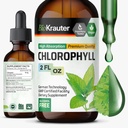BIO KRAUTER Liquid Chlorofyl Drops - Cleanse & Immune Support - Internal Deodorant - Sodná meď Chlorofylín Extract Supplement - 2 fl oz