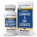 Superior Source Detská echinacea a zinok Lozenjets - Bylinná imunitná podpora pre deti - bez GMO a bez lepidla - Peppermint - 60 MicroLingual Dissolvable Tablets